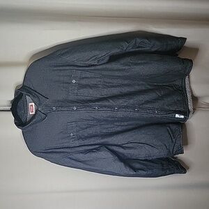 Wrangler Mens Jacket Coat Denim Button Down Faux Sherpa Lined Black